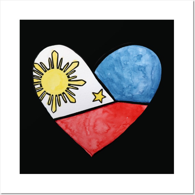 Philippines Flag Love Wall Art by bubbsnugg